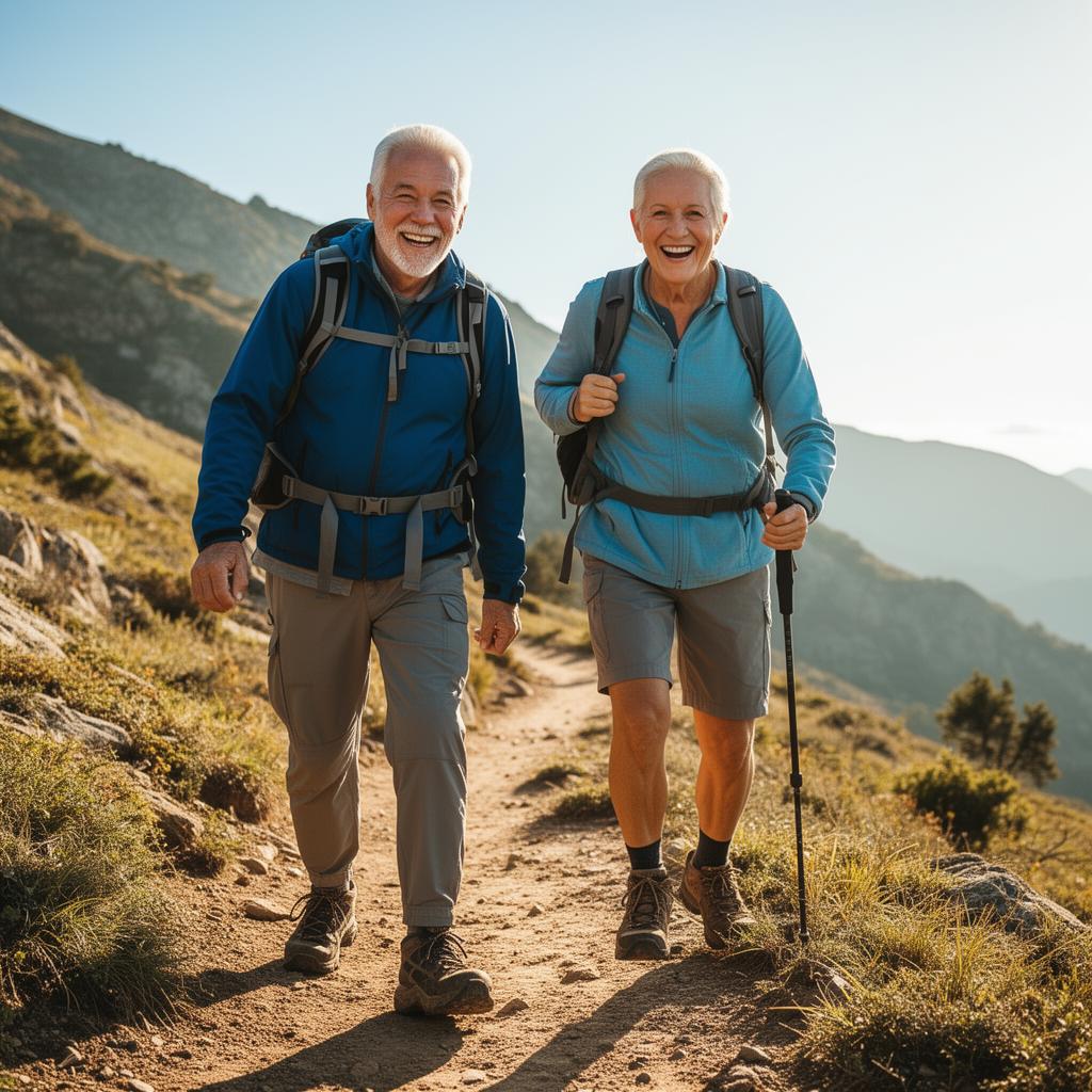 Active senior couple hiking — restored joint mobility with Artivorin